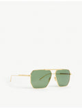 Bottega Veneta aviator frame metal sunglasses 60mm - British product
