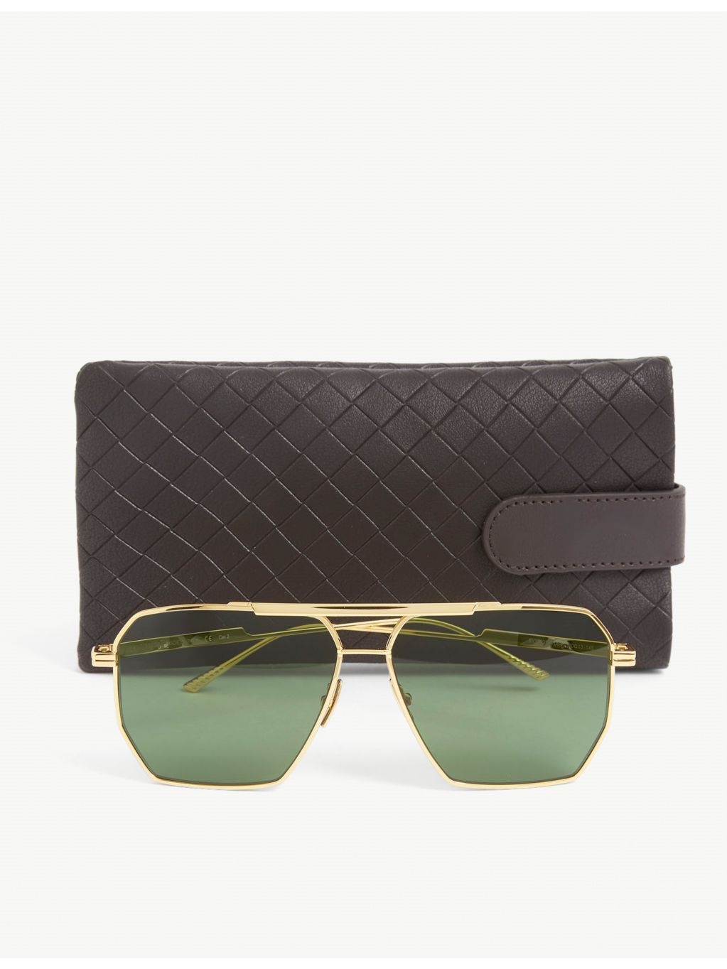 Bottega Veneta aviator frame metal sunglasses 60mm - British product