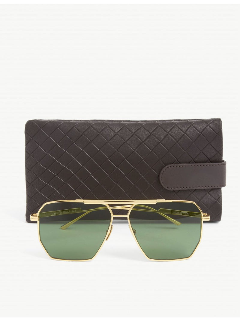 Bottega Veneta aviator frame metal sunglasses 60mm - British product