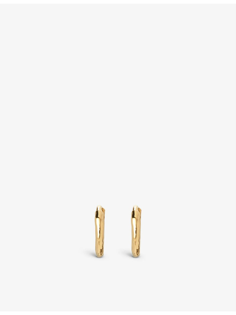 Monica Vinader Siren Muse gold vermeil huggie earrings, imported from the UK