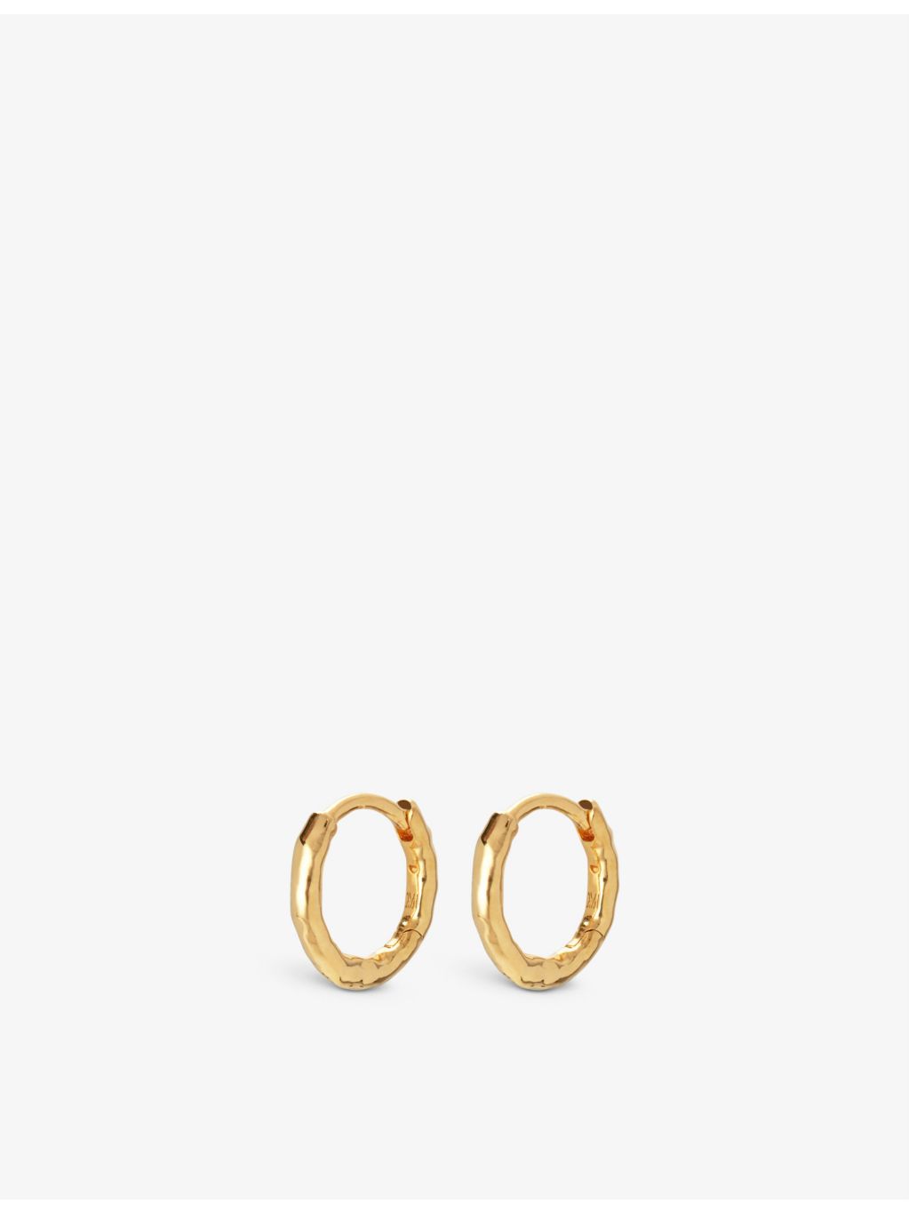 Monica Vinader Siren Muse gold vermeil huggie earrings, imported from the UK
