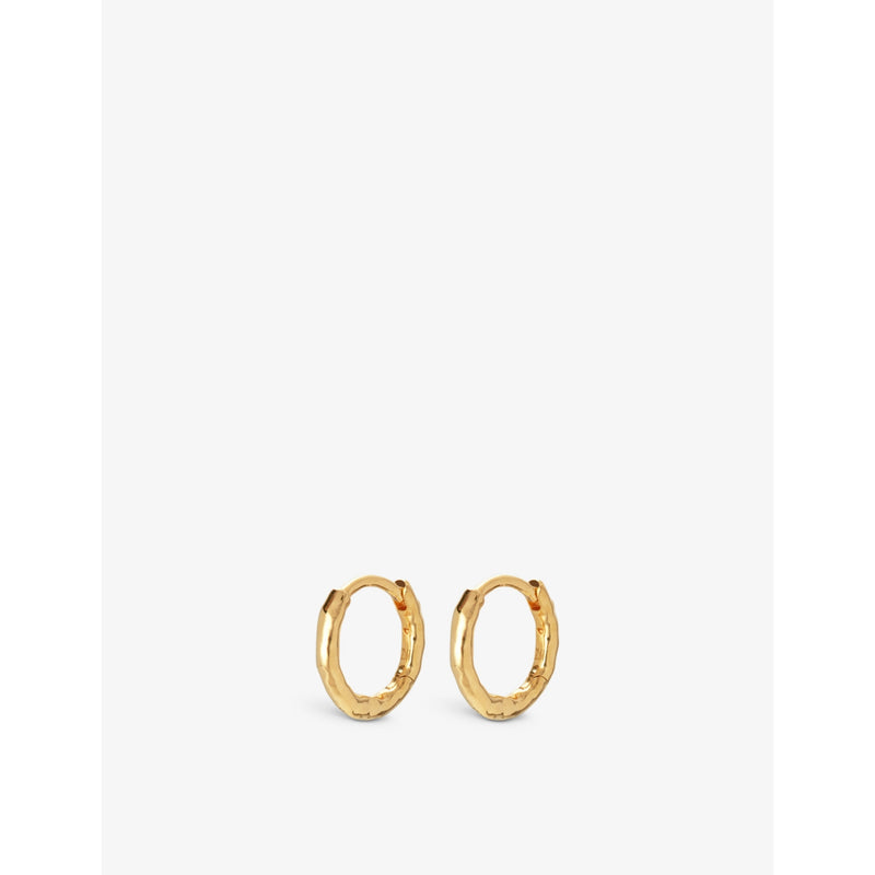 Monica Vinader Siren Muse gold vermeil huggie earrings, imported from the UK