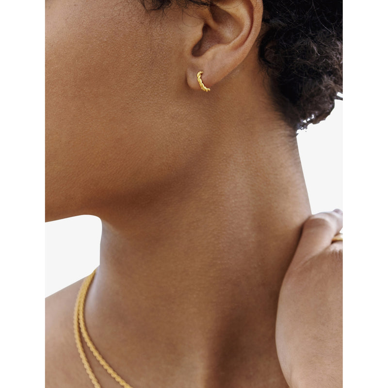 Monica Vinader Corda huggie earrings 9.2mm in gold vermeil - British product