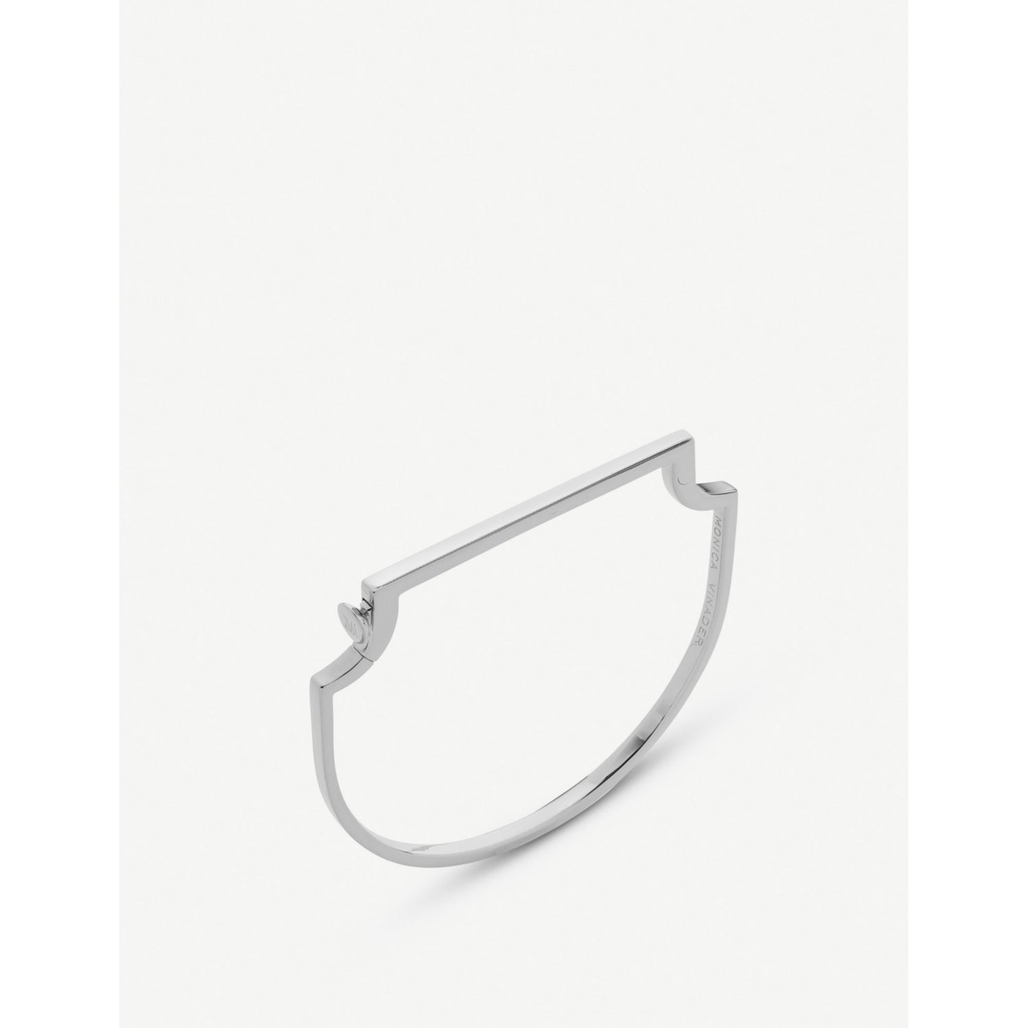 Signature skinny sterling silver bangle bracelet - S