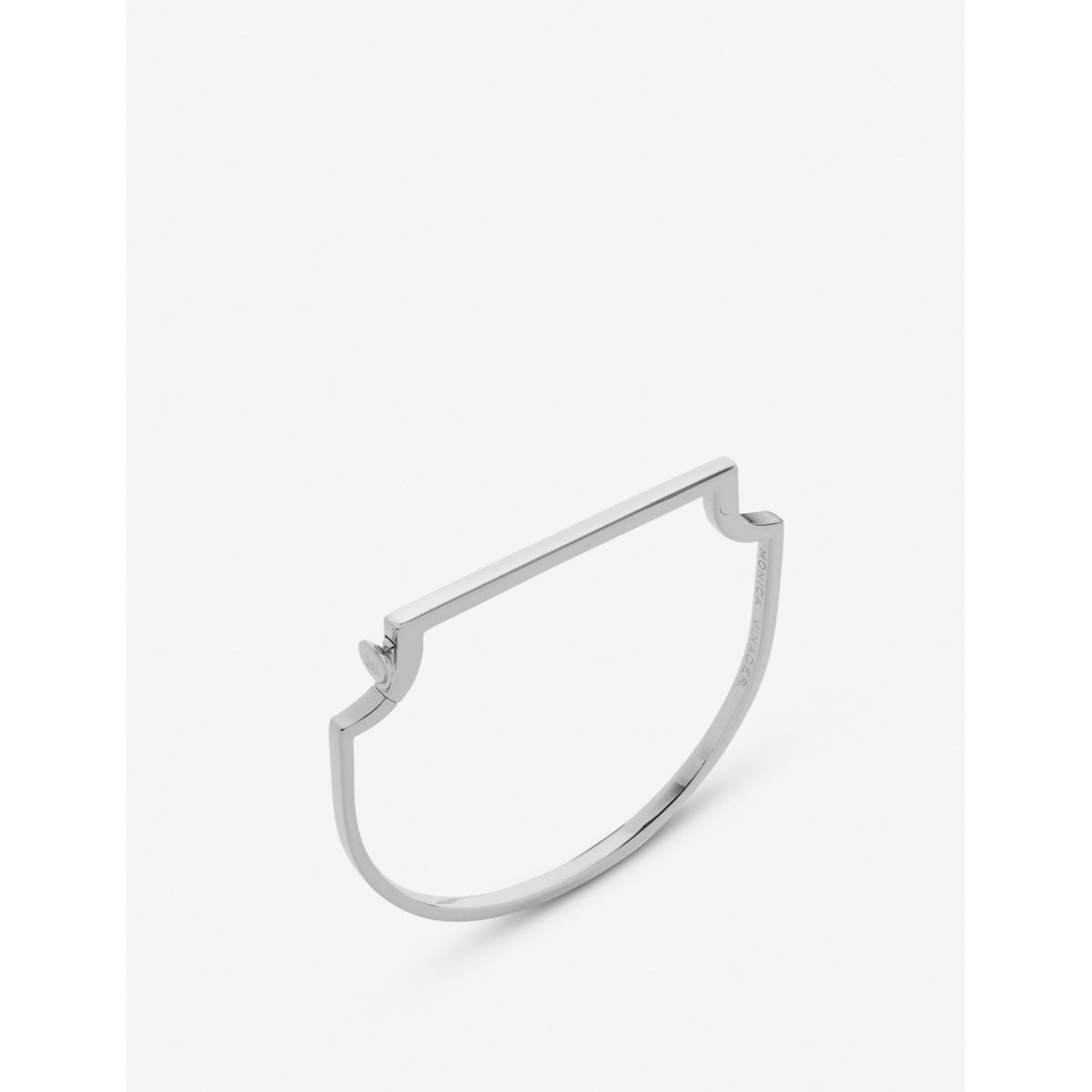 Signature skinny sterling silver bangle bracelet - S