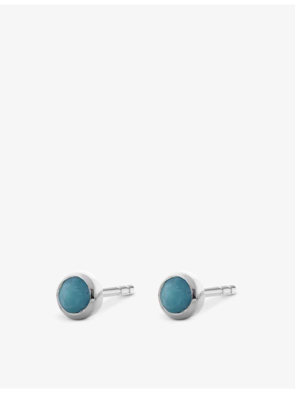 Monica Vinader turquoise stud earrings in sterling silver, UK version