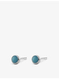 Monica Vinader turquoise stud earrings in sterling silver, UK version