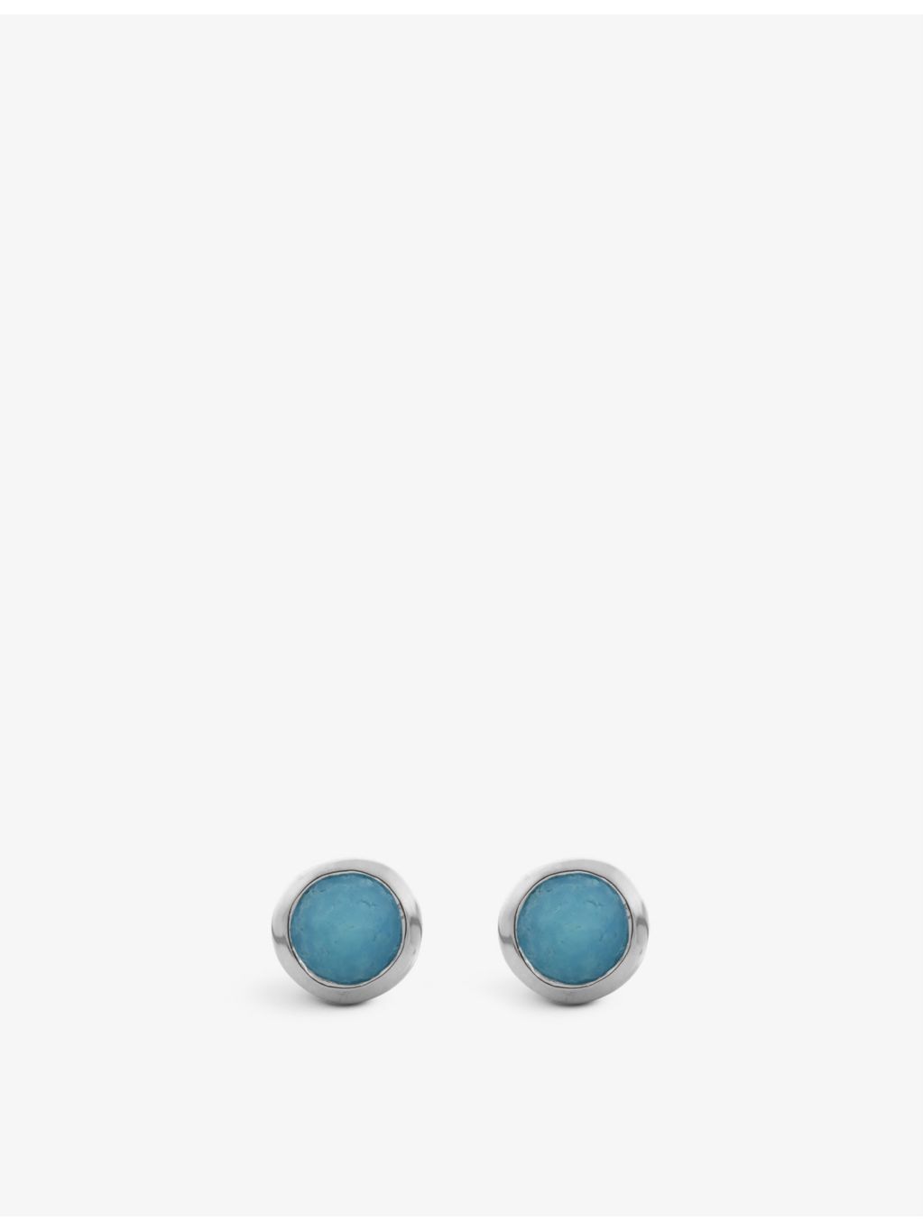 Monica Vinader turquoise stud earrings in sterling silver, UK version