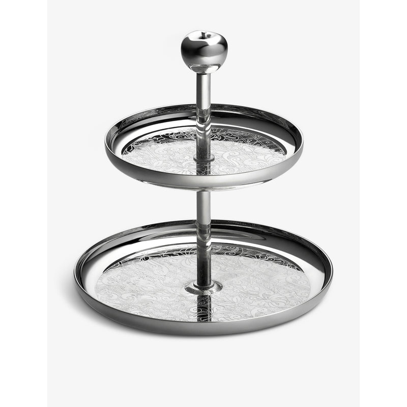 Christofle two-tier silver-plated pastry stand 14.5cm, imported from the UK