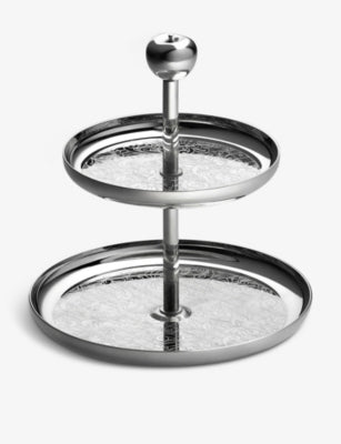 Two-tier silver-plated pastry stand 14.5cm