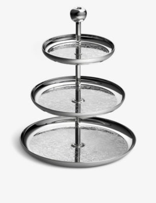 Christofle silver-plated three-tiered dessert stand 23.2cm, UK version