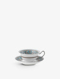 Wedgwood Florentine Turquoise fine bone china teacup and saucer, UK version