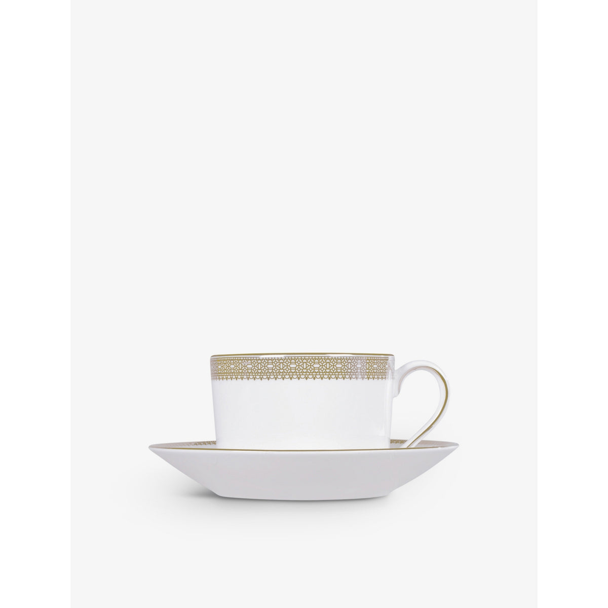 Wedgwood Lace Gold bone china teacup and saucer, imported from the UK