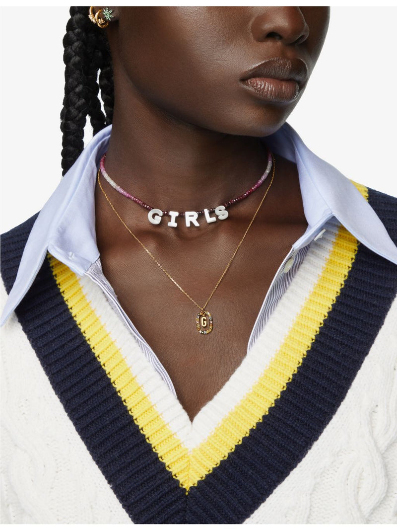 PDPAOLA Initial G pendant necklace gold-plated sterling silver - British product