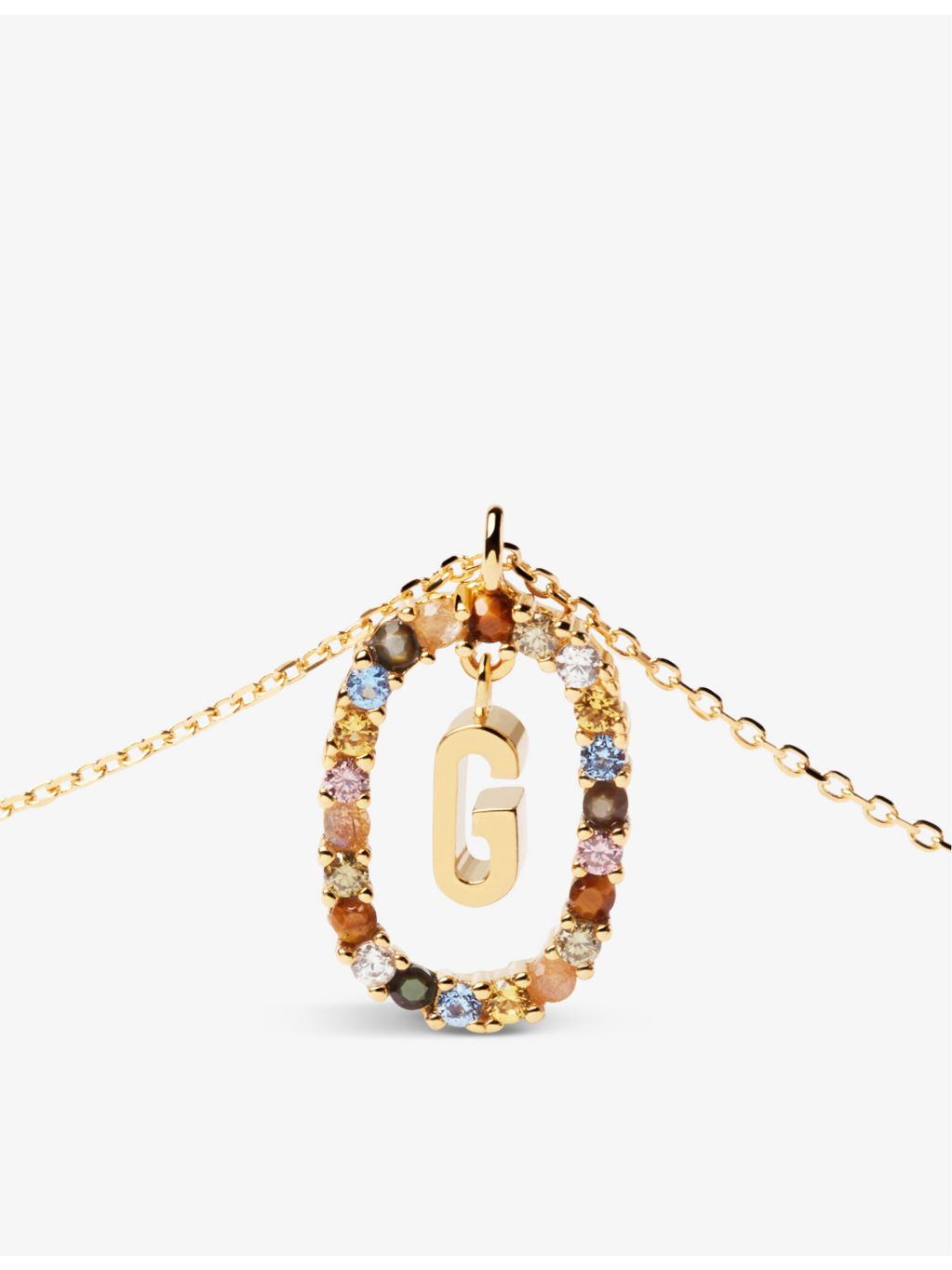 PDPAOLA Initial G pendant necklace gold-plated sterling silver - British product