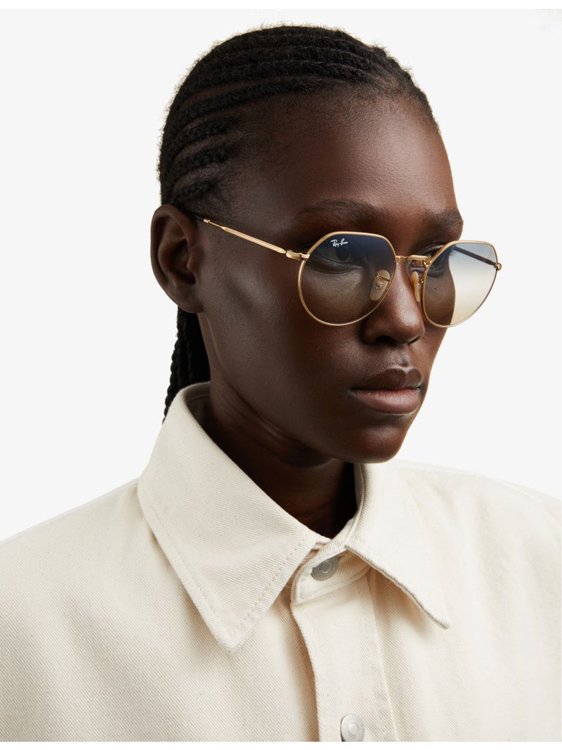 Ray-Ban RB3565 Jack hexagonal metal acetate sunglasses, imported from the UK
