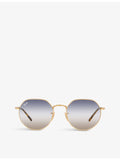 Ray-Ban RB3565 Jack hexagonal metal acetate sunglasses, imported from the UK