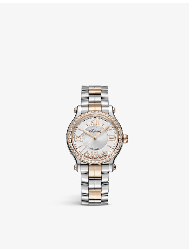Chopard Happy Sport automatic watch 18ct rose-gold stainless steel - British product