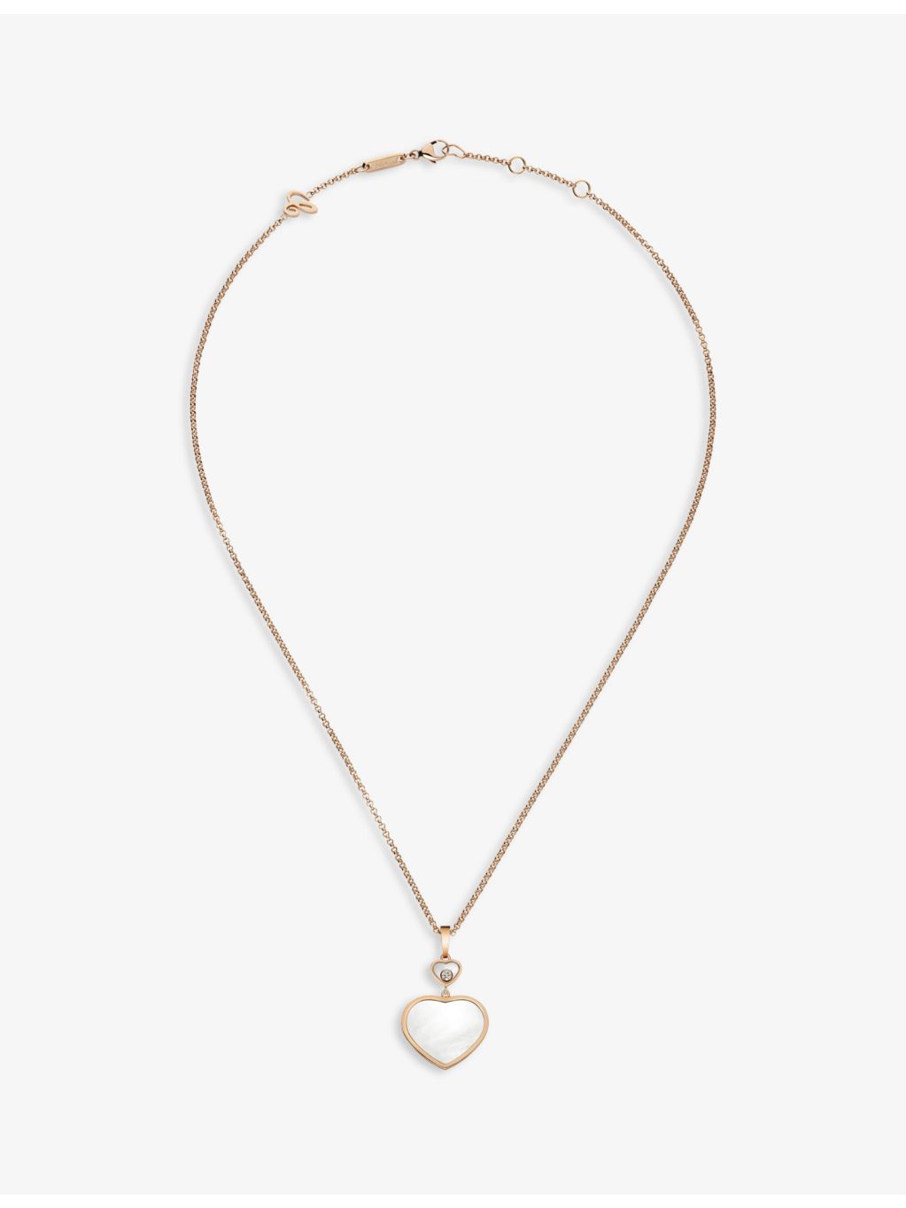 Chopard Happy Hearts rose gold mother-of-pearl diamond pendant, imported from the UK