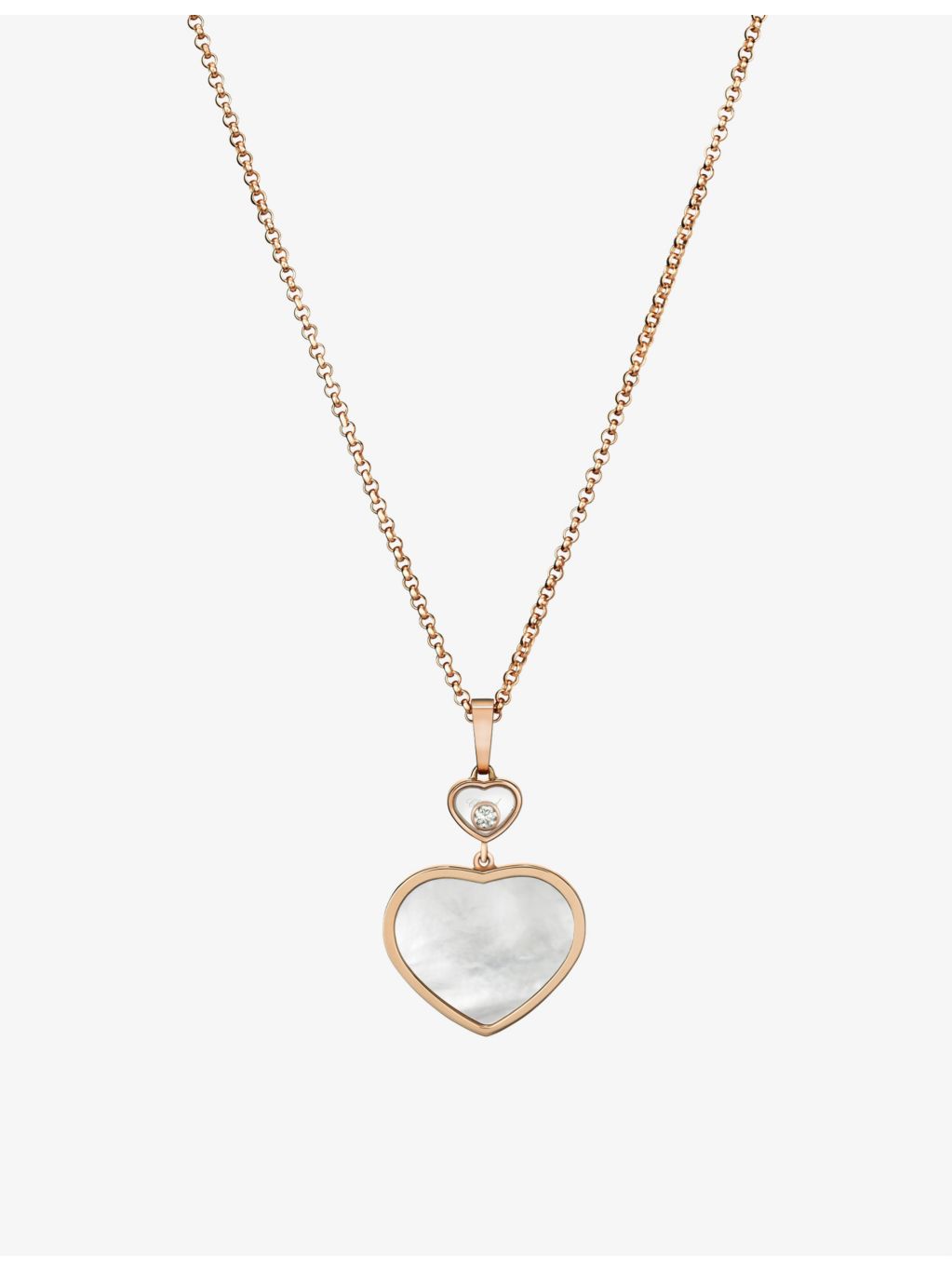 Chopard Happy Hearts rose gold mother-of-pearl diamond pendant, imported from the UK