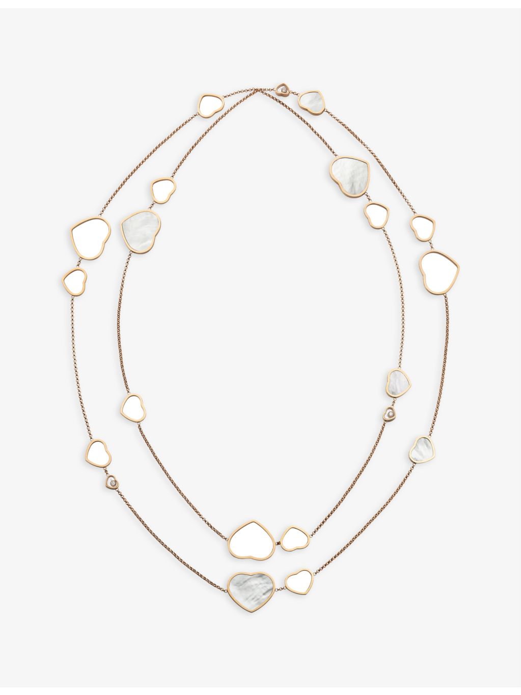 Chopard Happy Hearts sautoir necklace 18ct rose gold 120cm (British brand)