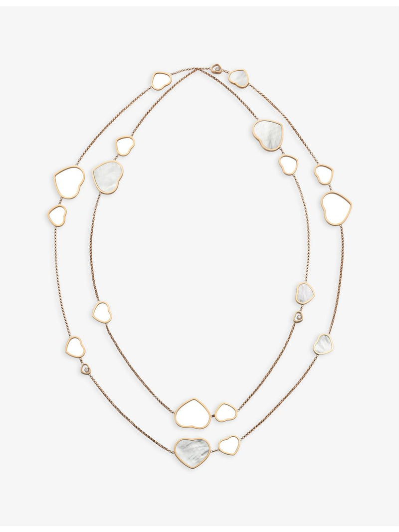 Chopard Happy Hearts sautoir necklace 18ct rose gold 120cm (British brand)
