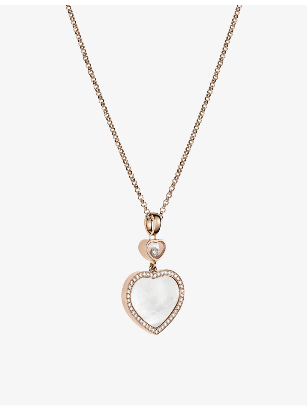 Chopard Happy Hearts necklace 18ct rose gold mother-of-pearl (British brand)