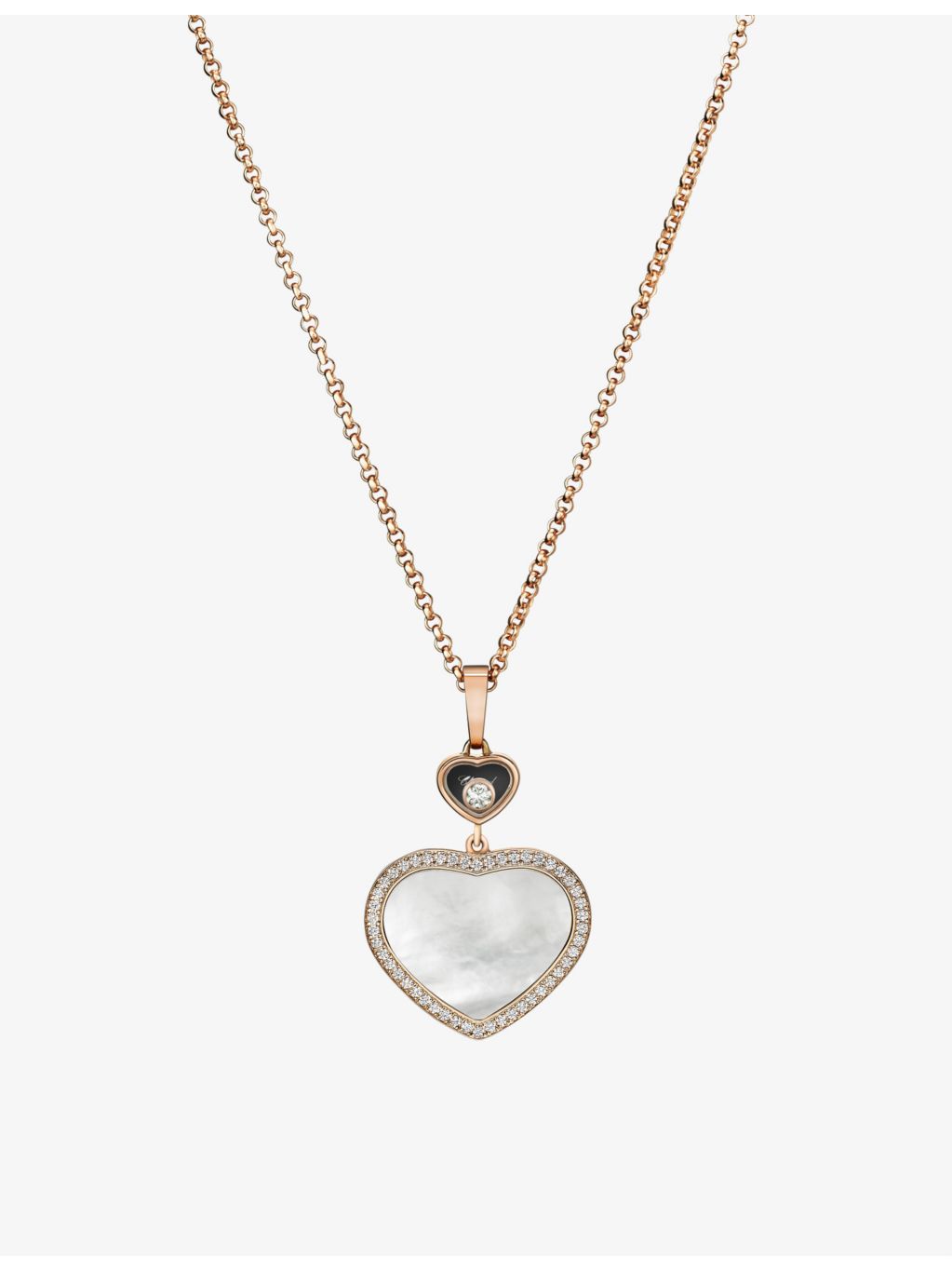 Chopard Happy Hearts necklace 18ct rose gold mother-of-pearl (British brand)