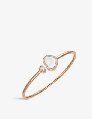 Chopard Happy Hearts 18ct Rose-Gold 0.19ct Diamond and Mother-of-Pearl Bracelet