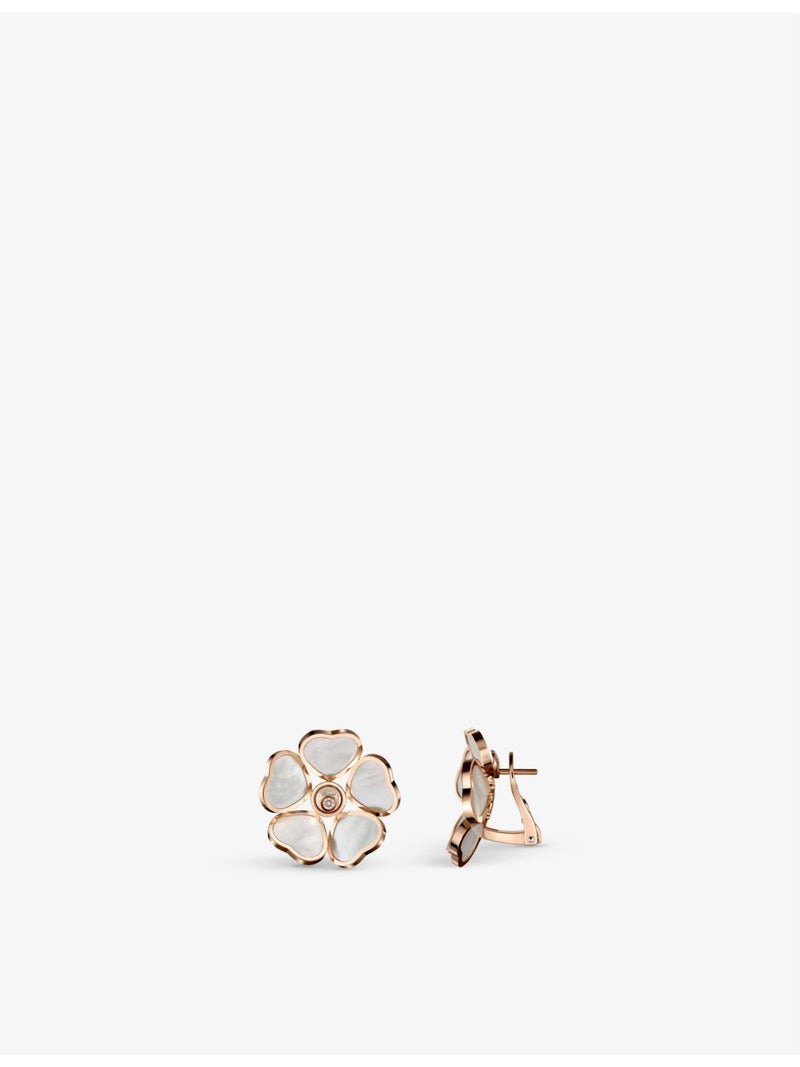 Chopard Happy Hearts Flower earrings in 18ct rose gold, UK version