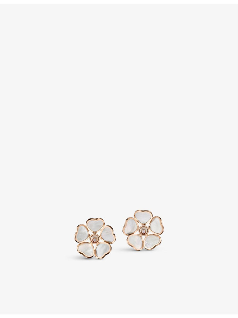 Chopard Happy Hearts Flower earrings in 18ct rose gold, UK version