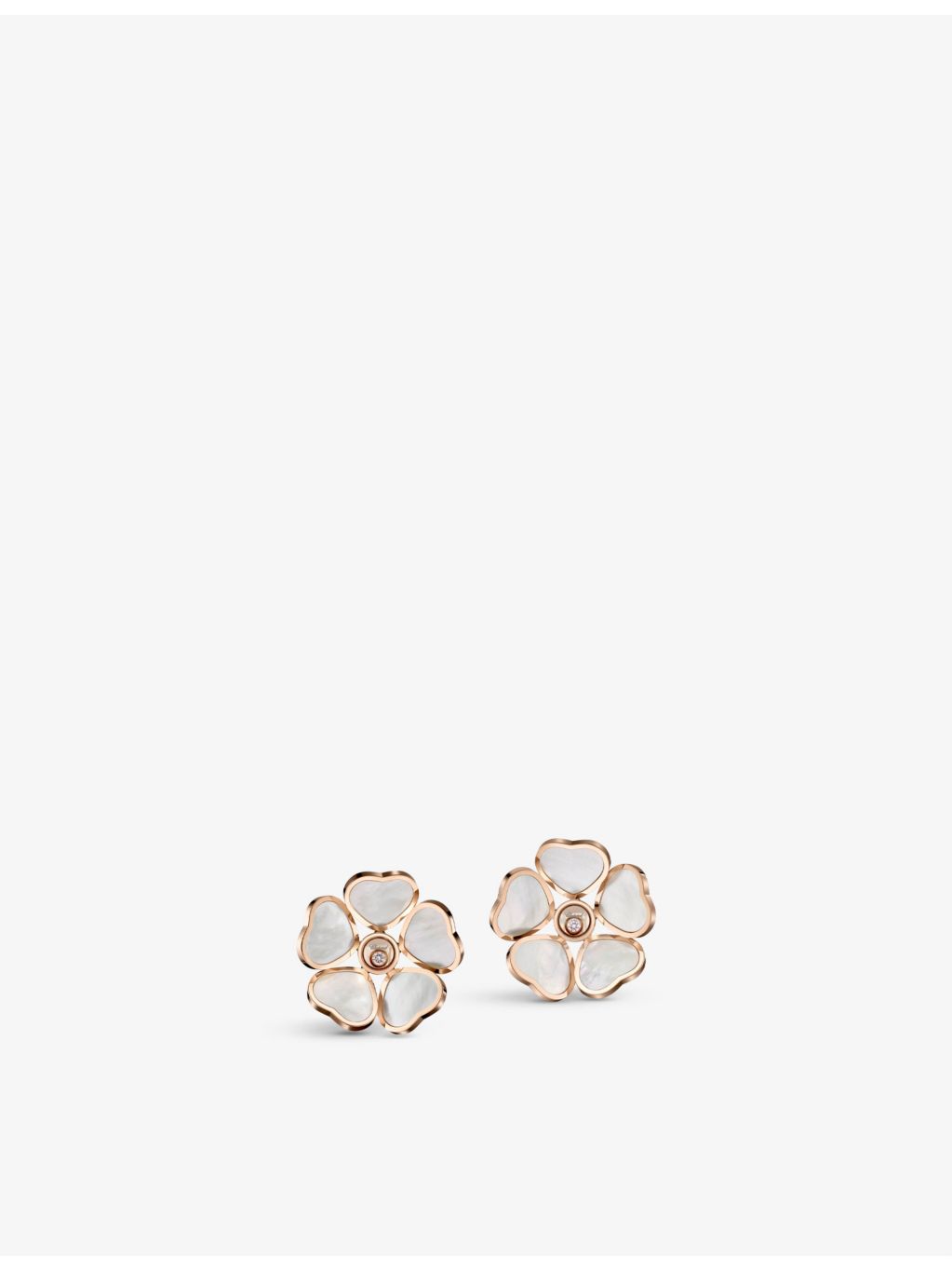 Chopard Happy Hearts Flower earrings in 18ct rose gold, UK version