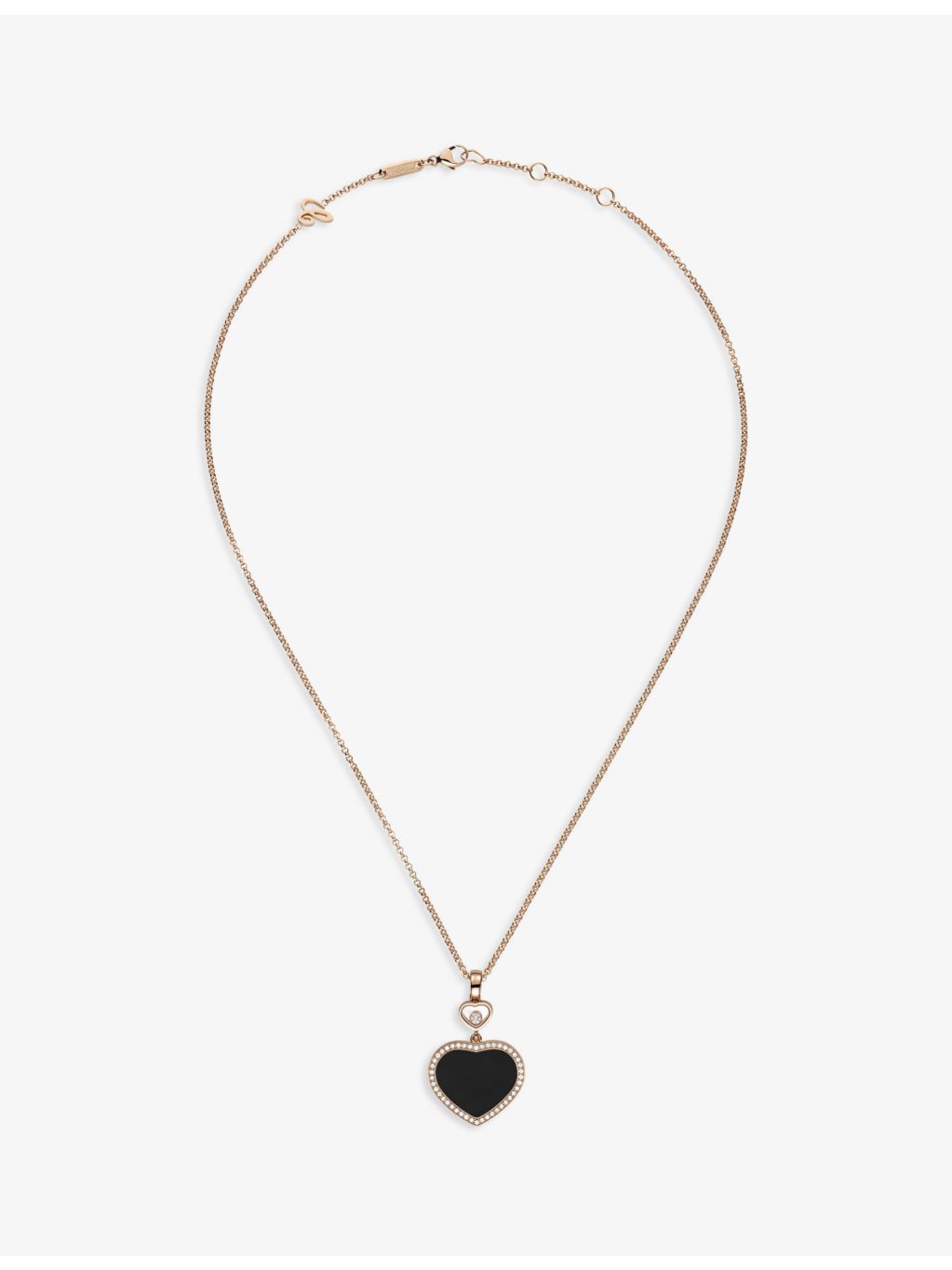 Chopard Happy Hearts 18ct rose gold diamond pendant necklace (British brand)