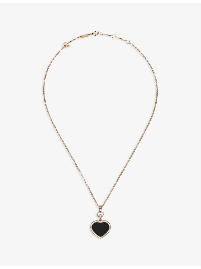 Chopard Happy Hearts 18ct rose gold diamond pendant necklace (British brand)