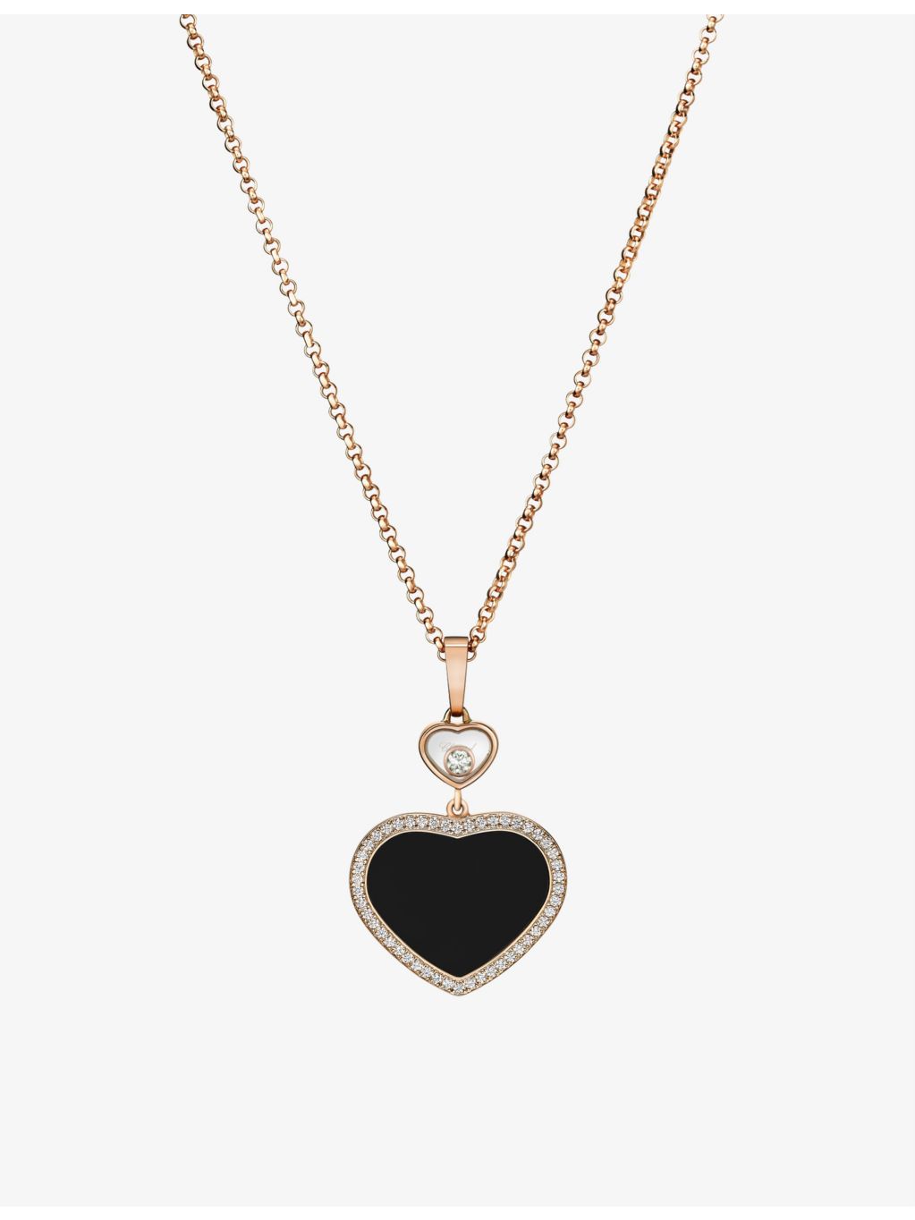 Chopard Happy Hearts 18ct rose gold diamond pendant necklace (British brand)