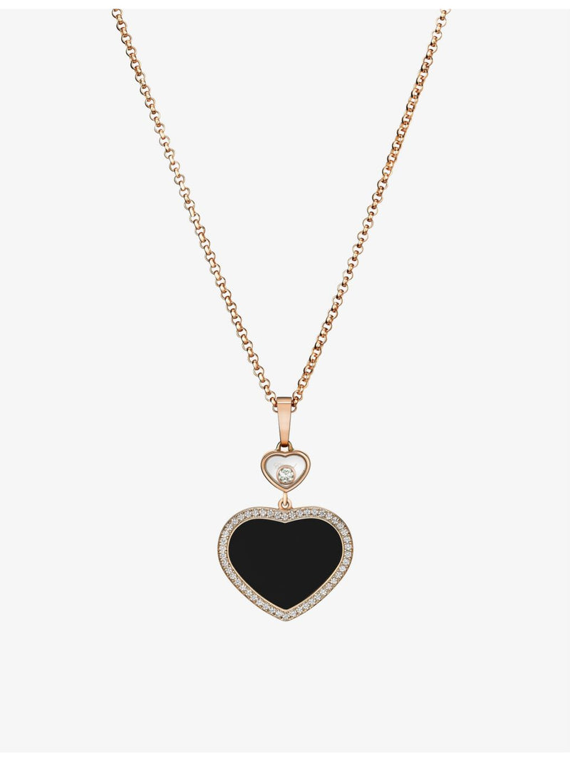 Chopard Happy Hearts 18ct rose gold diamond pendant necklace (British brand)