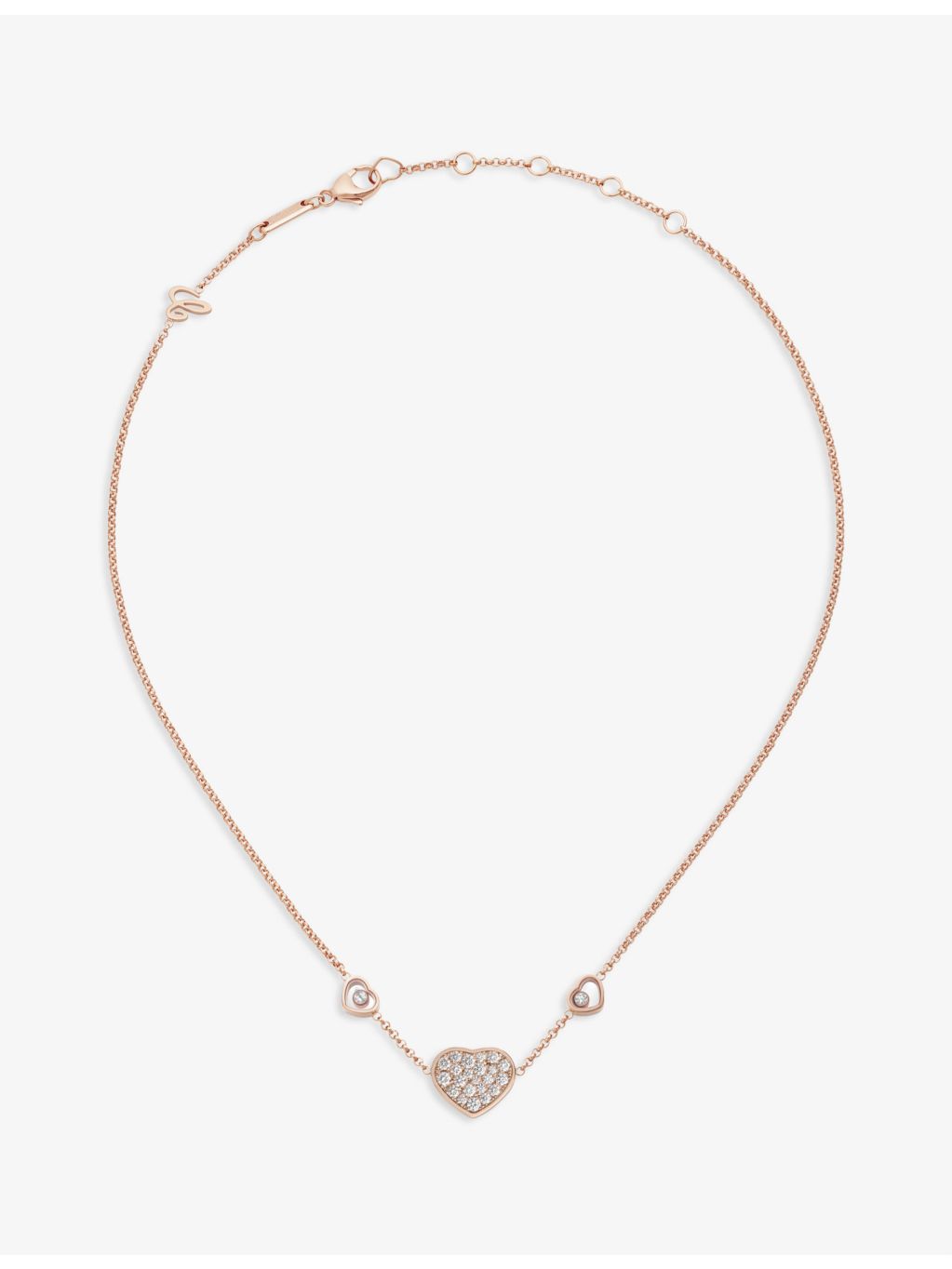 Chopard Happy Hearts rose gold diamond necklace 0.51ct (British brand)