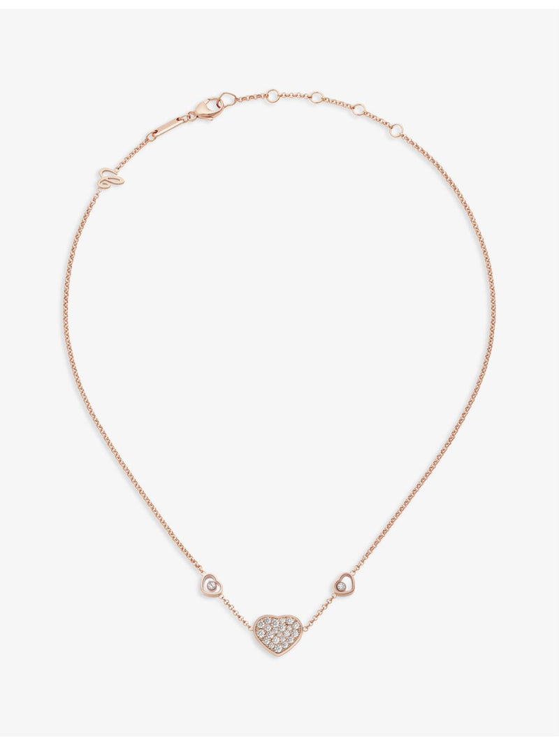 Chopard Happy Hearts rose gold diamond necklace 0.51ct (British brand)