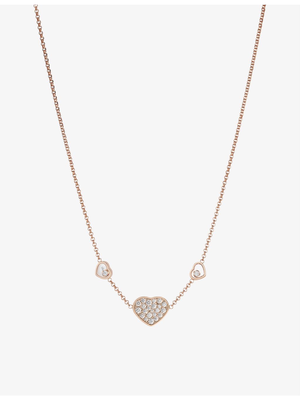 Chopard Happy Hearts rose gold diamond necklace 0.51ct (British brand)