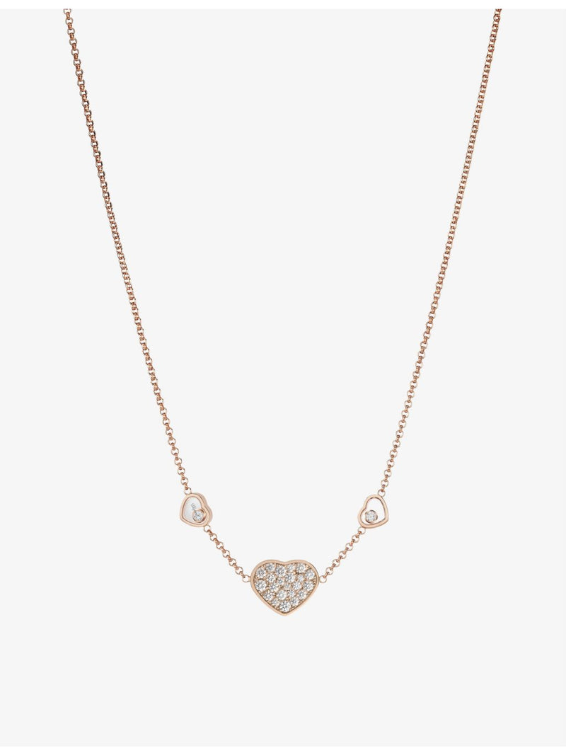 Chopard Happy Hearts rose gold diamond necklace 0.51ct (British brand)