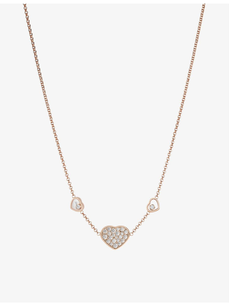 Chopard Happy Hearts rose gold diamond necklace 0.51ct (British brand)