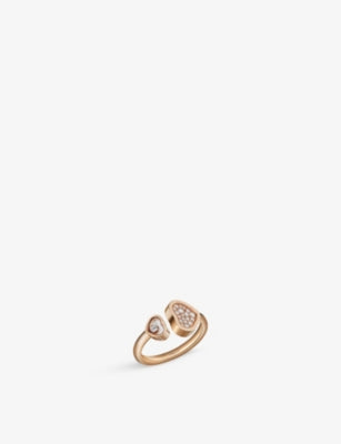 Chopard Happy Hearts 18ct Rose Gold 0.22ct Round-Cut Diamond Ring