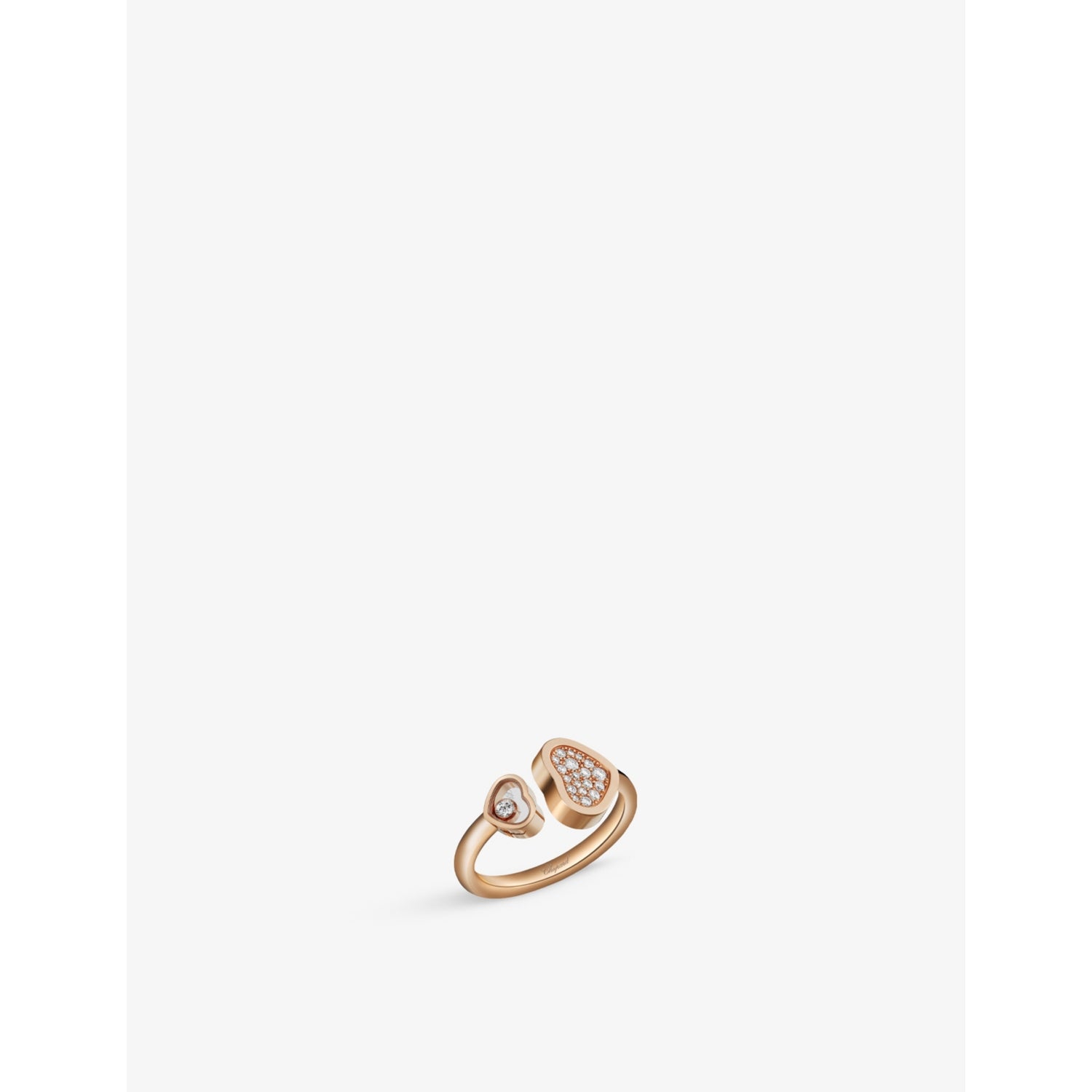 Happy Hearts 18ct rose-gold and 0.22ct round-cut diamond ring - 54mm