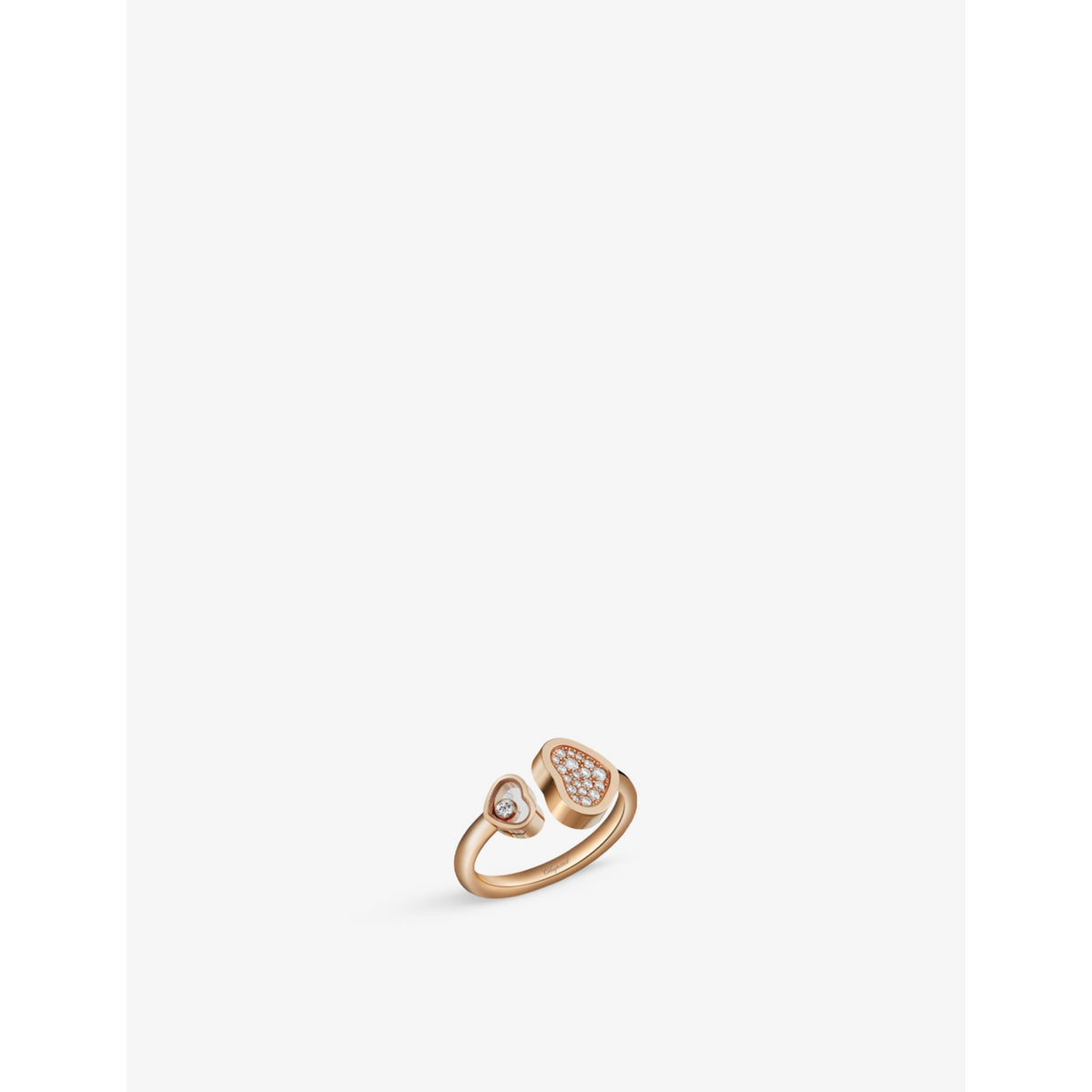 Happy Hearts 18ct rose-gold and 0.22ct round-cut diamond ring - 54mm