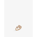 Happy Hearts 18ct rose-gold and 0.22ct round-cut diamond ring - 54mm