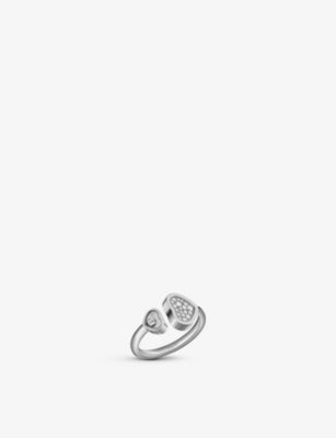 Chopard Happy Hearts 18ct White-Gold 0.22ct Round-Cut Diamond Ring