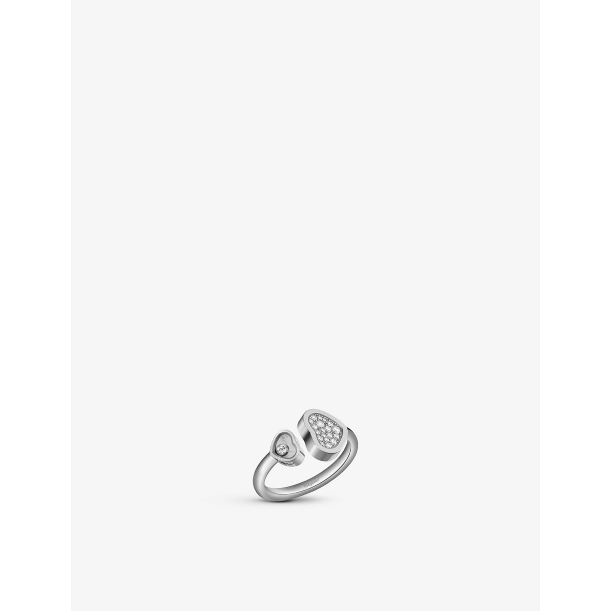 Happy Hearts 18ct white-gold and 0.22ct round-cut diamond ring - 56mm