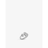Happy Hearts 18ct white-gold and 0.22ct round-cut diamond ring - 56mm