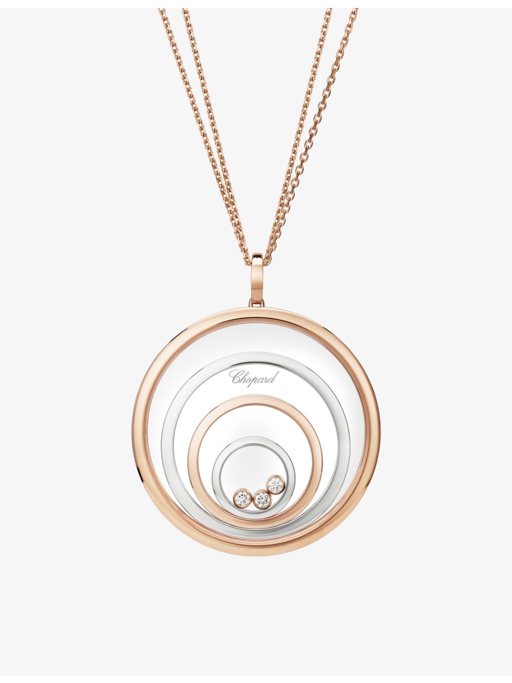 Chopard 0.28ct diamond pendant in 18ct white and rose gold (British brand)