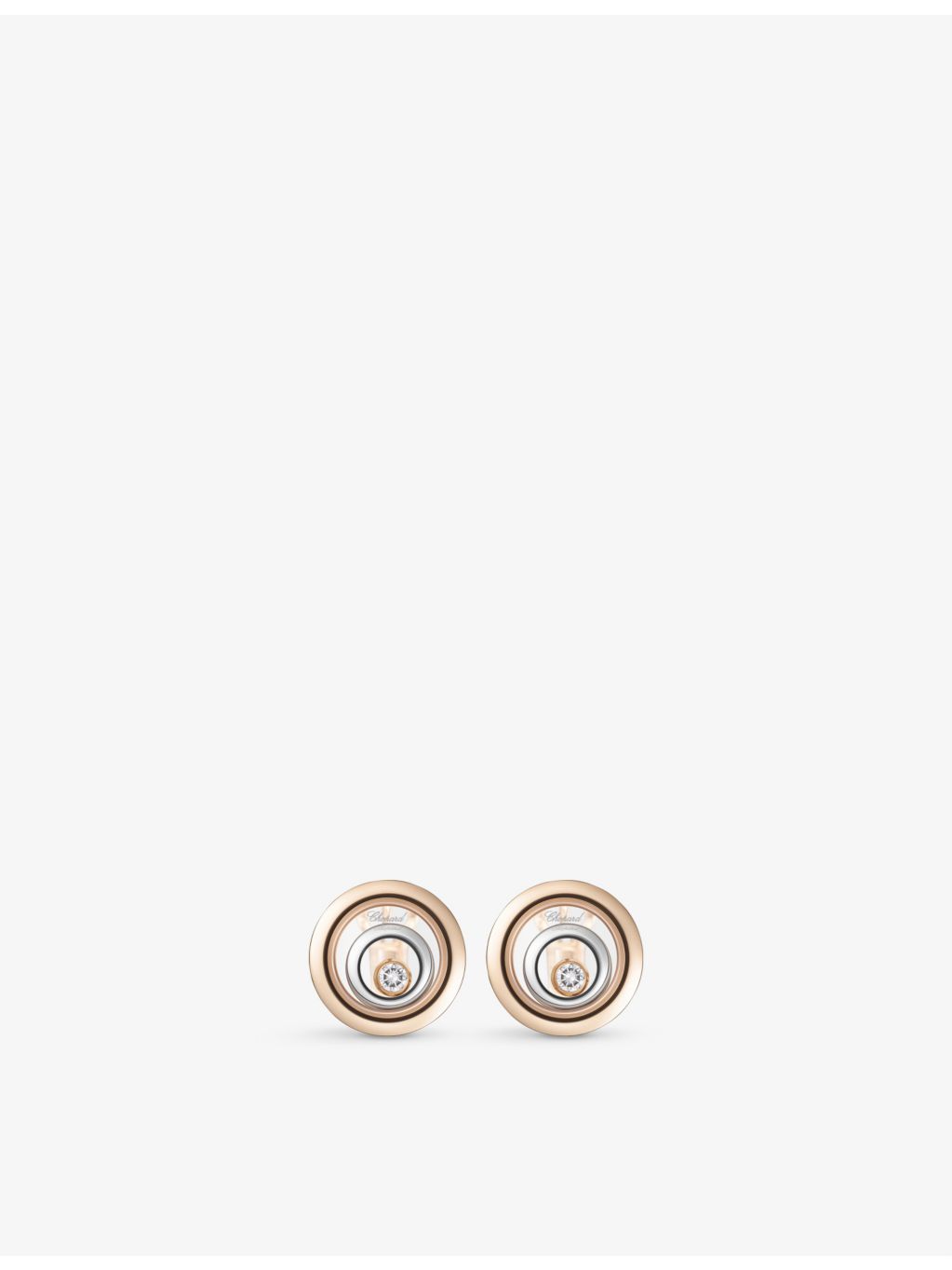 Chopard diamond earrings 18ct rose-gold white-gold 0.19ct, imported from the UK